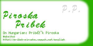 piroska pribek business card